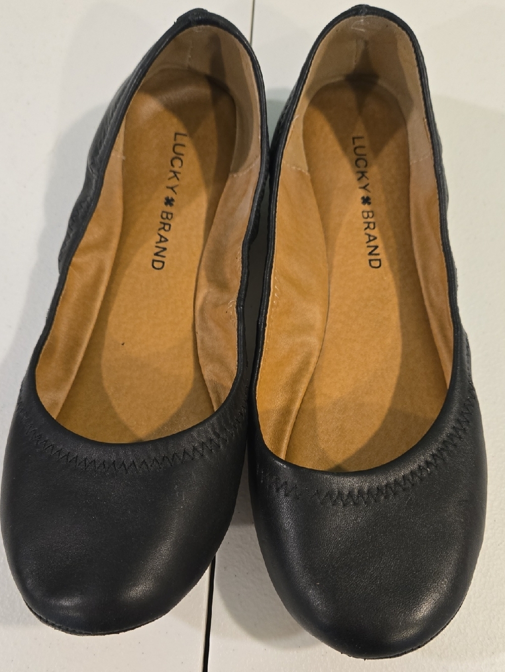 Lucky Brand Black Leather Ballet Flats